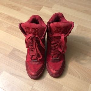 DKNY Giada Cardinal Red Wedge Sneaker